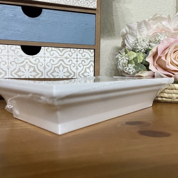 4 White Floating Wall Shelf Shelves w/ Hardware PVC 8.6 x 4 Holds 5 lbs - Picture 5 of 5